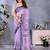 purple color digital printed work cotton blend saree
