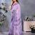 purple color digital printed work cotton blend saree