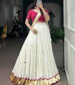 navratri mirror work lehenga choli with dupatta- full stitched free size