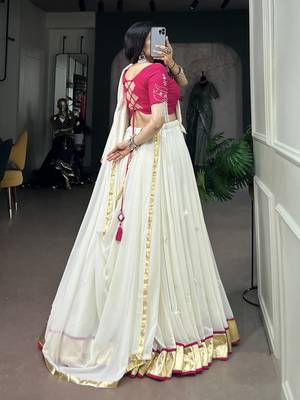 navratri mirror work lehenga choli with dupatta- full stitched free size 3