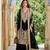 Black chinon silk full stitched free size palazzo suits upto 44