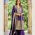 Blue chinon silk full stitched free size palazzo suits upto 44