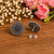 Oxidised silver look round studs