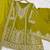 Green chinon silk full stitched free size palazzo suits upto 44