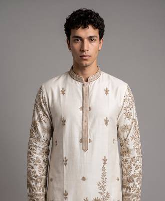  fendy silk blend with embroidery and sequence work  mens wear kurta pajama 2