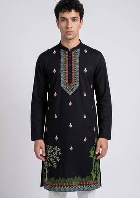 pure lachaka with embroidery work mens wear kurta pajama 2