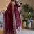Plum fendy silk blend embroidered gown set with dupatta