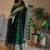 Green fendy silk blend embroidered gown set with dupatta