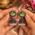 Oxidised radhe krishna frame jhumka's