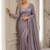 Lavender Color Embroidered Silk Blend Saree