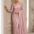 Peach Color Embroidered Silk Blend Saree