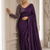 Purple Color Embroidered Silk Blend Saree