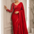 Red Color Embroidered Silk Blend Saree