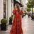 Orange cotton readymade kurti with printed work