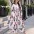 White cotton readymade kurti set with printed work