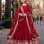 Maroon faux georgette readymade anarkali suit with embroidery & sequence work