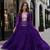 Violet georgette free size stitched navratri anarkali suit with laheriya & kutchi patchework