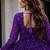 Violet georgette free size stitched navratri anarkali suit with laheriya & kutchi patchework