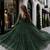 Dark-green georgette free size stitched navratri anarkali suit with laheriya & kutchi patchework