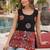 Black georgette free size stitched navratri top with kutchi gamthi work