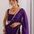 Purple Color Butti embroidered and Sequence Work Silk Blend Saree 