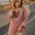 Peach silk blend  readymade suit with real mirror & sequence work
