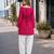 Pink cotton readymade suit with bandhej printed work