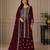 Wine premium faux georgette embroidered suit set