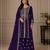 Purple premium faux georgette embroidered suit set