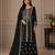 Black premium faux georgette embroidered suit set
