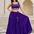 purple cotton embroidered mirror work ghagra choli