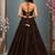 brown cotton embroidered stone work ghagra choli