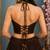 brown cotton embroidered stone work ghagra choli