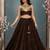brown cotton embroidered stone work ghagra choli