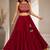 red cotton embroidered mirror work ghagra choli