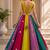 multicolor cotton embroidered mirror work ghagra choli