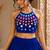royal blue cotton embroidered mirror work ghagra choli
