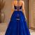 royal blue cotton embroidered mirror work ghagra choli