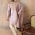 Men lavender zari embroidered silk blend kurta with trousers & dupatta