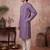 Mens lavender silk blend solid emboidered sequins kurta
