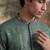 Mens green silk blend solid emboidered sequins kurta