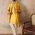 Men yellow silk blend embroidered ethnic kurta with trousers & dupatta