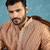 Mens brown jacquard woven design straight kurta