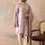 Men lavender zari embroidered silk blend kurta with dupatta
