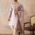 Men lavender zari embroidered silk blend kurta with dupatta