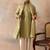 Men green zari embroidered silk blend kurta with dupatta