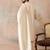 Mens off white silk blend solid embroidered kurta with dupatta