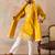 Mens yellow silk blend solid embroidered kurta with dupatta