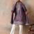 Mens lavender silk blend solid embroidered kurta with dupatta