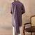 Mens lavender silk blend solid embroidered kurta with dupatta
